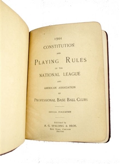 1901 Vintage Book Of Baseball Rules